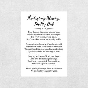 感謝祭カード 父への祝福 キリスト教の詩 祈り 印刷可能 感謝の祈りの集い デジタル ホリデー 信仰に基づく 父への贈り物
