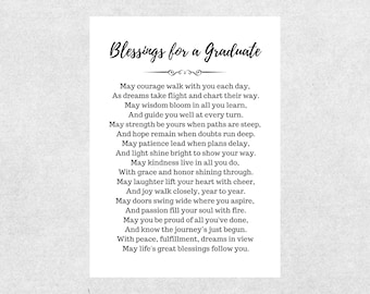 Graduate Blessings Card Graduation Congratulations Card High School College Grad Gift Printable Inspirational Greeting Card Class of 2025