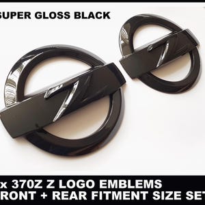 Gloss Black 370z Z Logo Emblem Set, Front & Rear