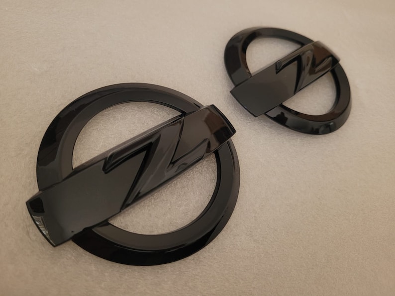 2x High Gloss Black 370z Z Logo Emblem Badge Front + Rear Set Fits ...