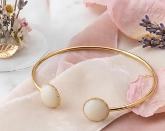 Bracelet au lait maternel - Jonc Personnalisé souvenir Allaitement- Modèle Loan - bijoux lait maternel  - Or ou Argent - Cadeau Naissance
