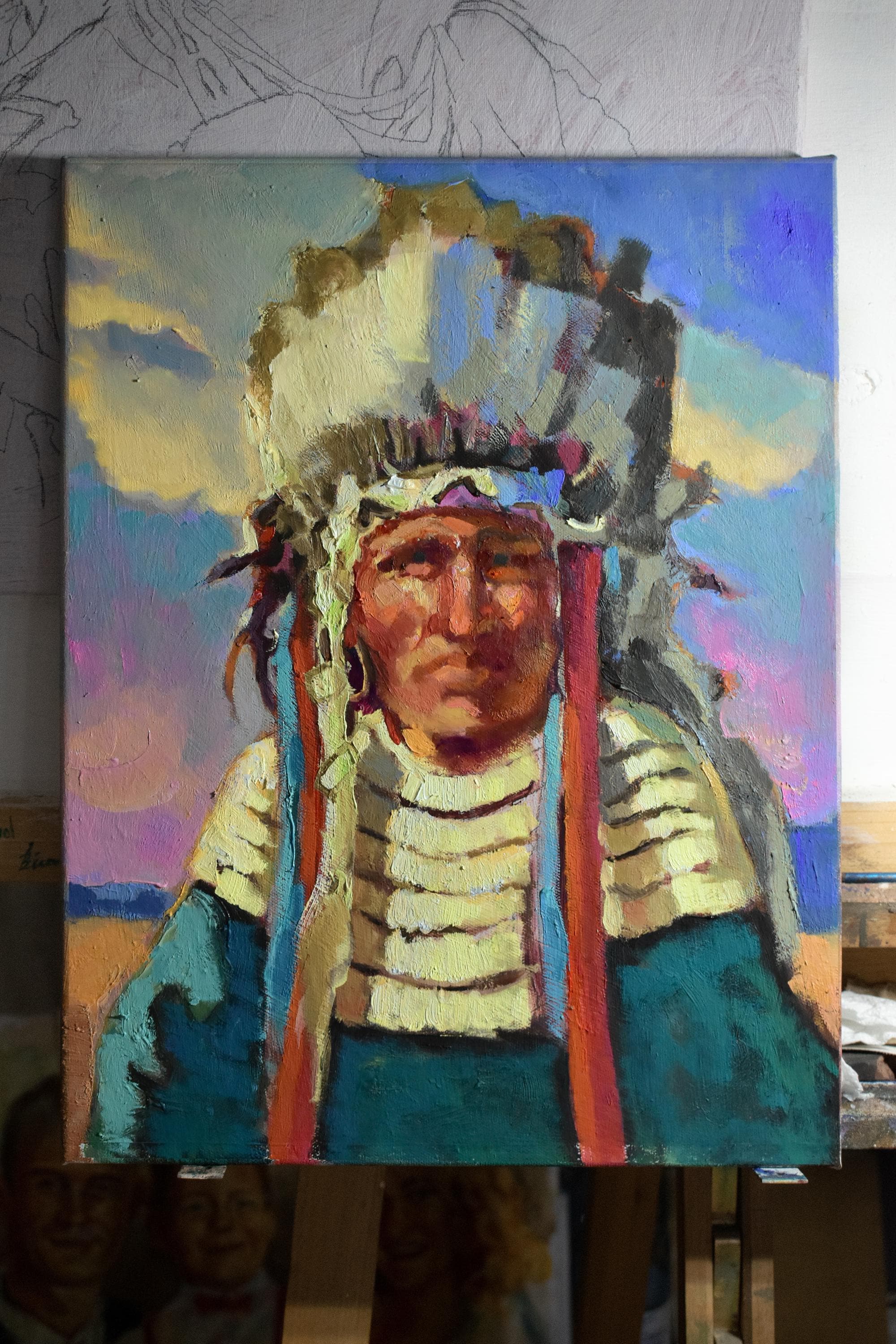 Antique american indian paintings - Etsy 日本
