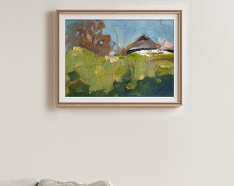 Ukrainian Spring Landscape - Original Oil Painting Mother Day Gift - Room Wall Decor