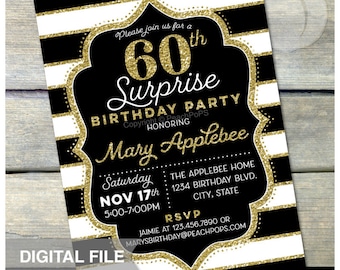 60th invitation etsy