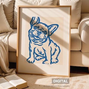 Custom Digital Dog Portrait Badly Drawn Pet Painting Modern Minimalist Animal Art Unique Pet Gift Hand Drawn Colorful Personalized Decor