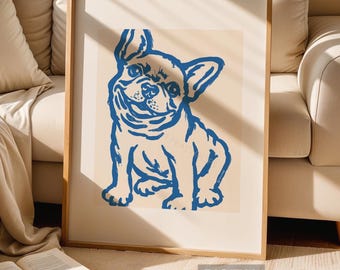 Custom Digital Dog Portrait Badly Drawn Pet Painting Modern Minimalist Animal Art Unique Pet Gift Hand Drawn Colorful Personalized Decor