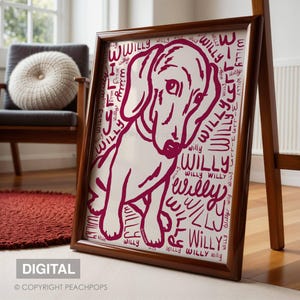 Custom Dog Portrait, Badly Drawn Dog Art, DIGITAL Dog Poster, Unique Pet Gift, Personalized Cat Painting Colorful Modern Funky Pet Art 48hrs