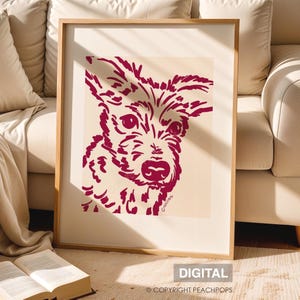 Custom Digital Dog Portrait Badly Drawn Pet Painting Modern Minimalist Animal Art Unique Pet Gift Hand Drawn Colorful Personalized Decor