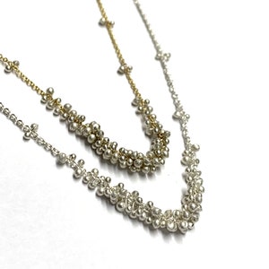 Clustered Wisteria Necklace in Sterling Silver and 14k Goldfilled Options