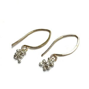 Mini Wisteria Caviar Hook Earrings in Sterling Silver or 14k Goldfilled