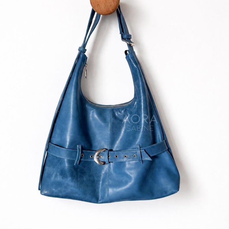 Slingbag Leather Slouchy Bag: Genuine Leather Crossbody, Studded Sling Bag image 2