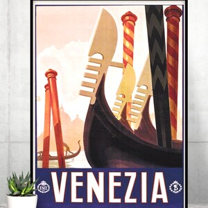 Vintage Italy Wall Art, Vintage Venice Travel Print, Vintage Venice Travel Poster, Vintage Venice Poster, Vintage Venice Wallart, Digital