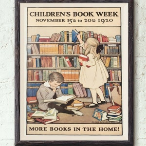 affiche vintage de la semaine du livre, impression club de lecture vintage, art mural lecteurs de livres, affiche de lecteur de livre vintage, petit cadeau club de lecture, TÉLÉCHARGEMENT NUMÉRIQUE