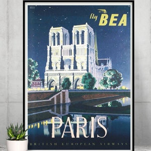 Vintage französisches Reiseplakat, Vintage Paris Reiseplakat, Vintage Flugzeugplakat, Vintage französisches Luftfahrtplakat, Paris Reiseplakat