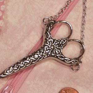 Celtic Knot Chatelaine with Etui Scissors 2 3/4&quot;