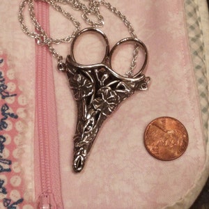 Jasmine Chatelaine Antique Pewter & Etui Scissors 2 3/4&quot;