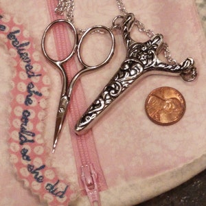 Celtic Chatelaine with Etui Scissors 2 3/4&quot;