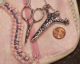 Celtic Chatelaine with Etui Scissors 2 3/4"