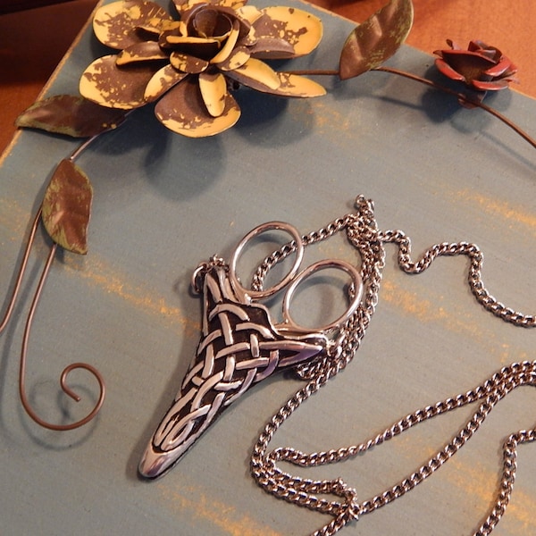 Traditional Celtic Chatelaine with Etui Scissors 2 3/4"