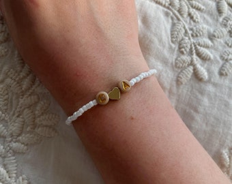 Bracelet lettre personnalisé | Bracelet de perles | Bracelet de l'amitié | Bracelets superposés | Bracelet maman