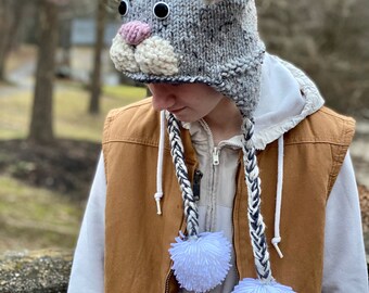 The Grey Bunny Hat - Teen/Adult