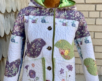 Bird Song Quilt Coat-Size SMALL