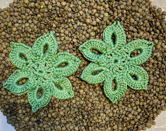 Large Flower Crochet Earrings