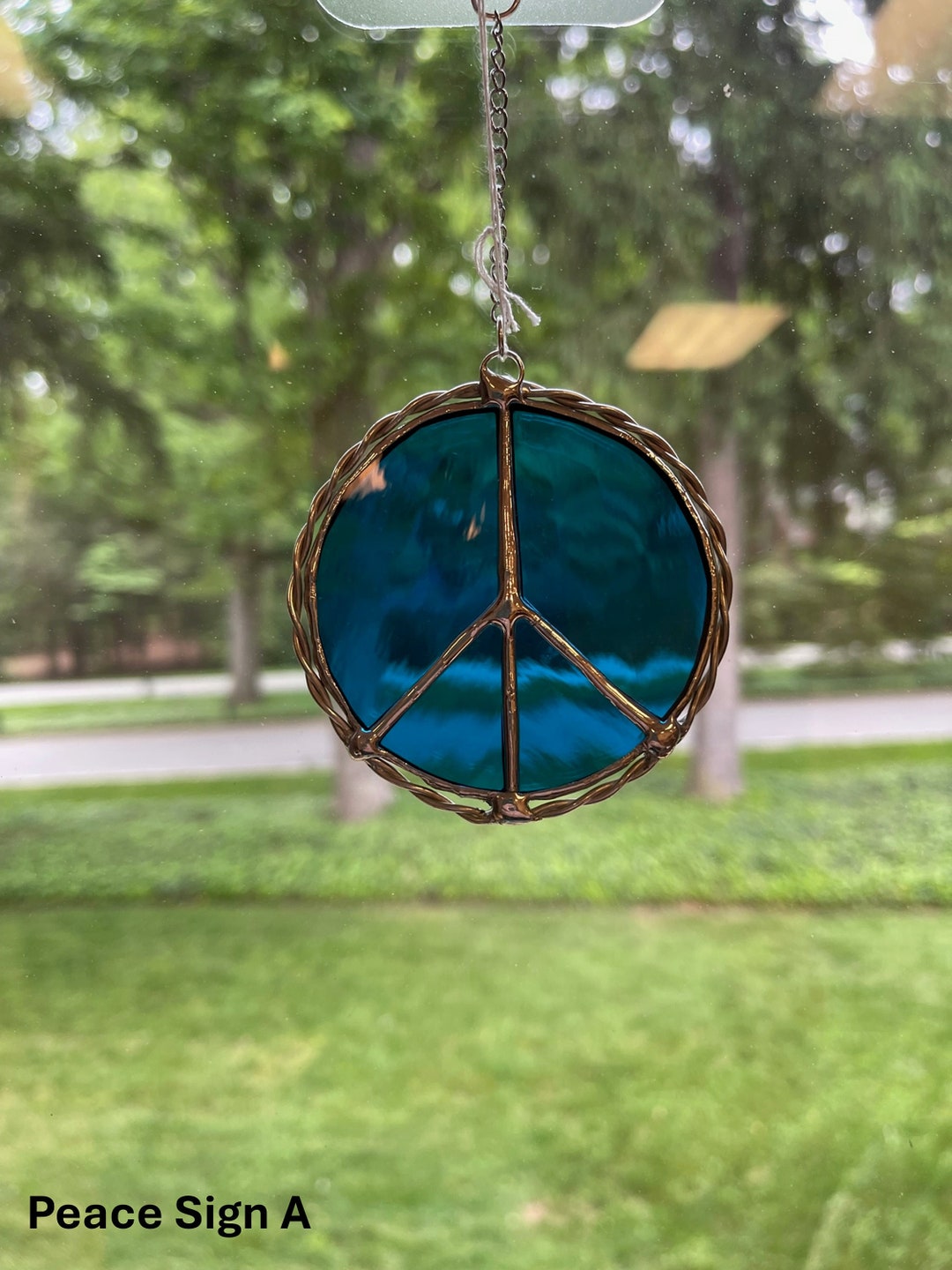 Wrapped Peace Sign Stained Glass Wire Wrapped Peace Sign Small - Etsy
