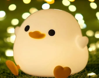 Adorable lampe rechargeable DoDo Duck - Table de chevet et veilleuse de bureau créatives - Lampe animal en silicone, jolie lampe de bureau, cadeau pour les enfants !