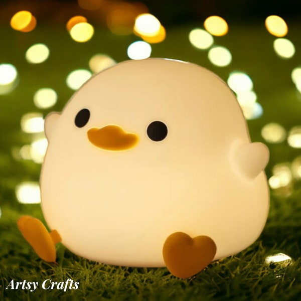 Adorable Rechargeable DoDo Duck Lamp - Creative Bedside Table & Desk Night Light - Silicone Animal Lamp, Cute Desk Lamp, Gift for kids!