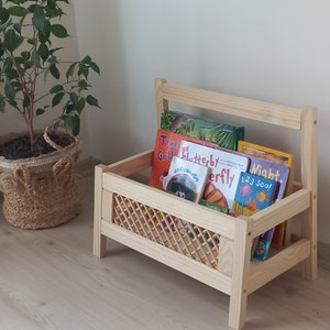 Étagère pour enfants, rangement pour livres, meubles en bois pour enfants, organiseur de livres pour chambre d'enfants, étagère Montessori, bibliothèque en bois, étagères murales