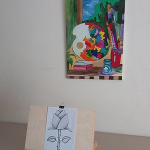 Birch Wood Montessori Easel: Adjustable Kids Writing & Painting Stand