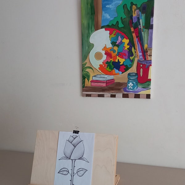 Wooden Writing Stand, Easel for painting, Sketch Easel board, Acrylic paint Easel, Drawing board, Kids Wooden Easel,