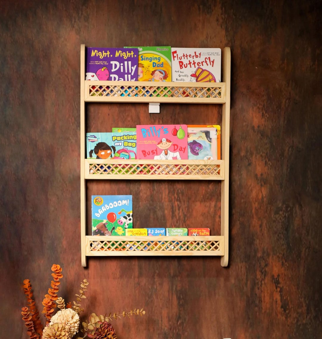 Wall Hanging Bookshelf, Bookshelf for Nursery, Minimalist Child Shelf ...