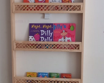Wand-Bücherregal für Kinder, schwebende Bücherregale, Kinderzimmerregal, Montessori-Wandregal, minimalistisches Kinderregal, Rattan-Kinderbuchregal