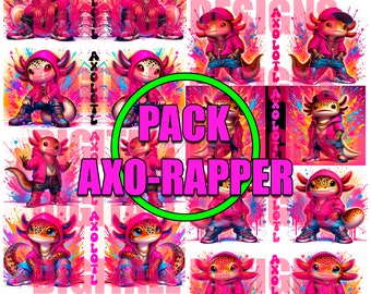 8Ajolote pack, pack de sublimación de taza, Axo-Rapper pack, pack de ajolote, pack de ajolote lindo, pack de taza de 15 oz. PNG pack. 15 oz.