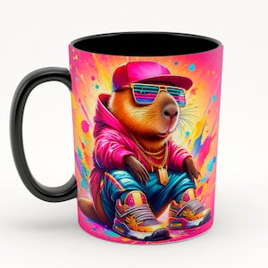 Urban Capybara, Capybara Mug Gift, Capybara Party, Capybara Mug Wrap, Cute Capybara, Funny Capybara, Capybara PNG.