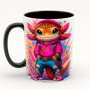 Axolotl Rapper. Hip Hop Axolotl Mug. PNG Cute and Funny Axolotl. Sublimation design. Instant digital download PNG. Axo-Rapper