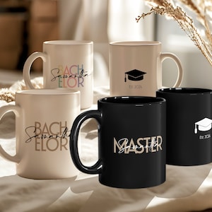 Personalized Master Bachelor Graduation Gift Mug with Name,Custom Masters Degree MBA PHD Grad Gift for Daughter Son Niece, Class of 2025