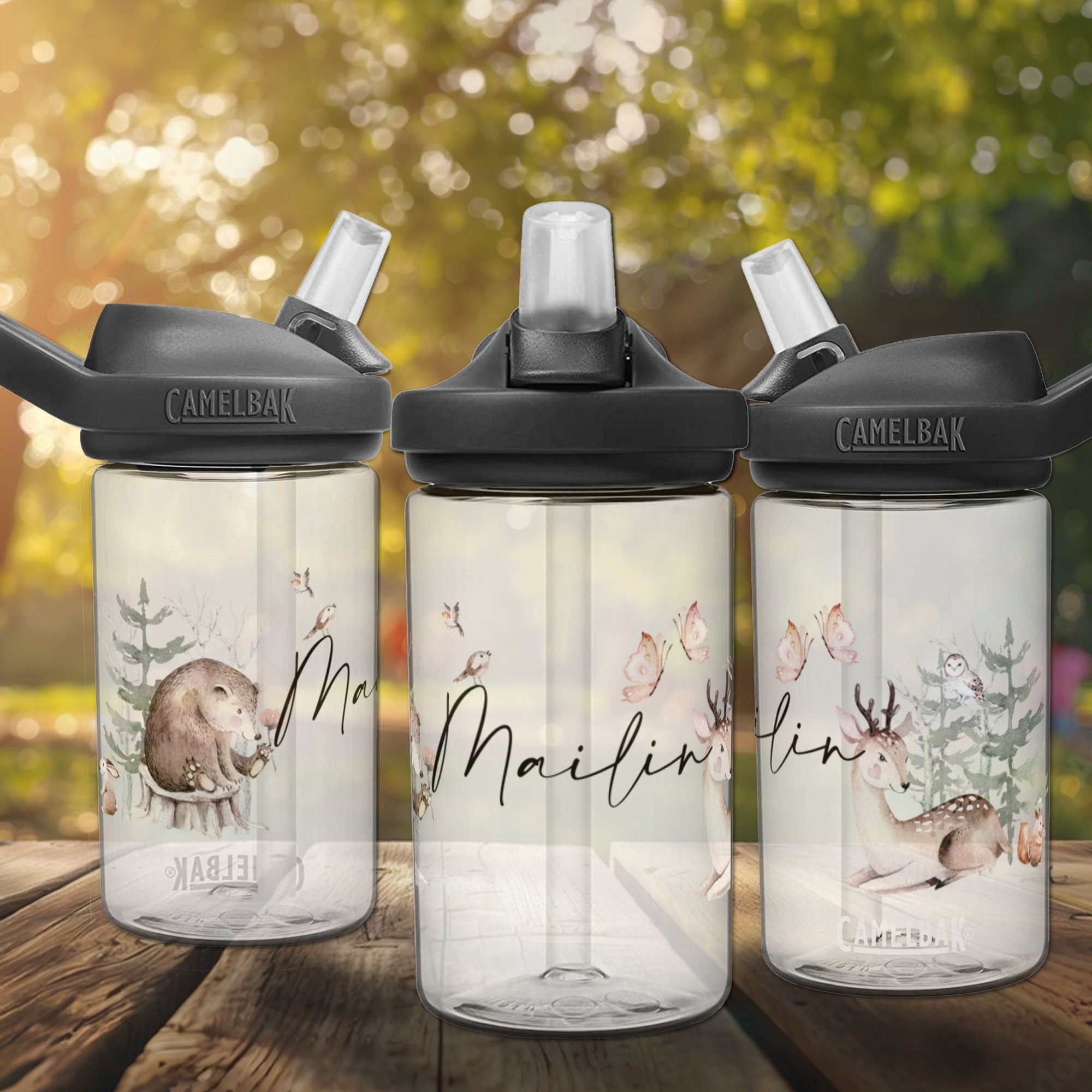Personalized Kids Water Bottle Animals Christmas Gift for Girl Boy,…
