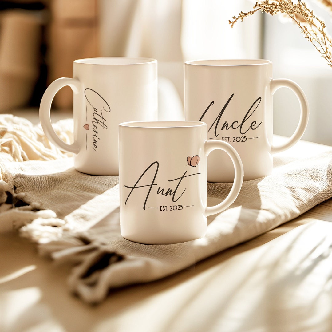 Custom Pregnancy Reveal Mug for New Aunt and Uncle Baby Announcement ...
