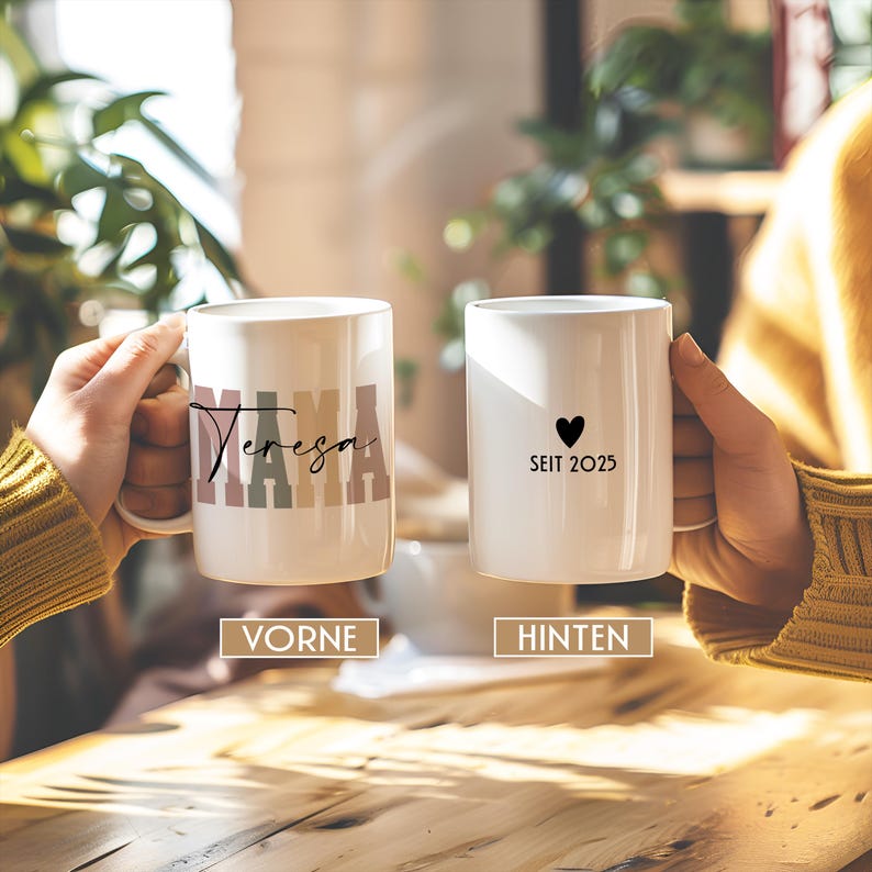 Personalisierte Mama Papa Tasse, Tassenset Schwangerschaft Verkünden für werdende Eltern, Geschenk für schwangere Freundin, Du wirst Papa