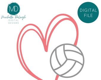 Heart Volleyball Digital File SVG, Volleyball SVG, Cricut, Silhouette Digital File, Cricut Digital File, Volleyball Svg, Decal Svg Love