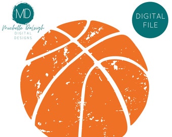Distressed Basketball SVG, PNG, JPG Files (Digital Download)