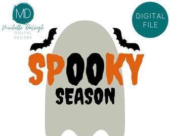 Spooky Season Ghost SVG | Halloween Shirt Design (Digital Download)
