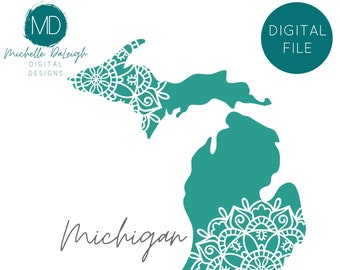 Michigan Mandala SVG State of Michigan Cut File Michigan PNG Michigan State Vinyl File State of Michigan Mandala Michigan Shirt SVG Michigan