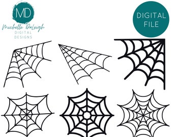 Spooky Spider Web SVG Cut File | Halloween PNG, JPG (Digital Download)