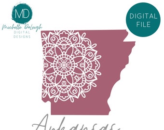 Arkansas Mandala SVG State of Arkansas Cut File Arkansas PNG Arkansas State Vinyl File State of Arkansas Mandala Arkansas Shirt SVG Arkansas