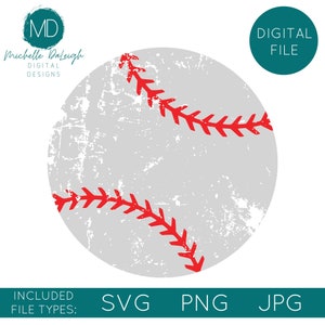 Distressed Baseball Digital File SVG, Baseball SVG, Cricut, Silhouette Digital File, Cricut Digital File, Baseball Svg, Decal Svg Grunge Svg