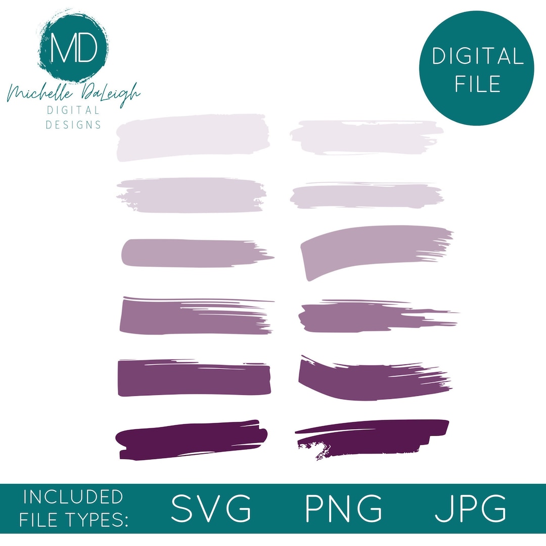 Brush Stroke Clip Art Set, Brush Stroke Clipart, Brush Stroke Svg